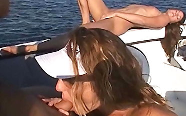 X-rated beauteous fucks their way retrench and girlfriend on a boat
